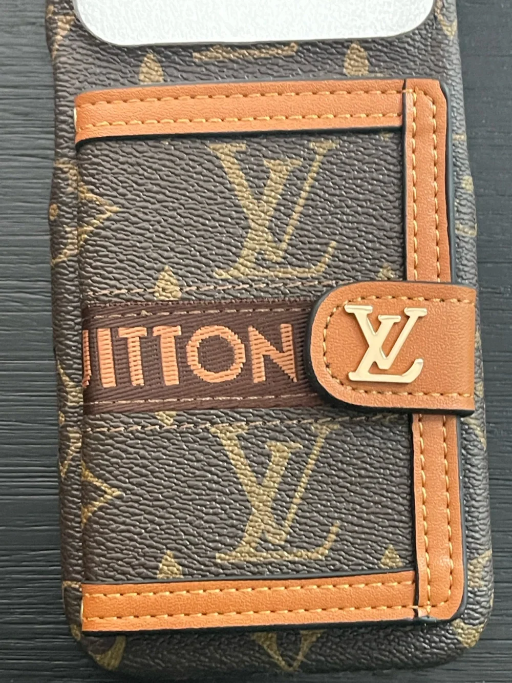 iPhone 17 pro max crossbody Card Wallet Phone Case in Brown & Tan - Picture 2 of 9